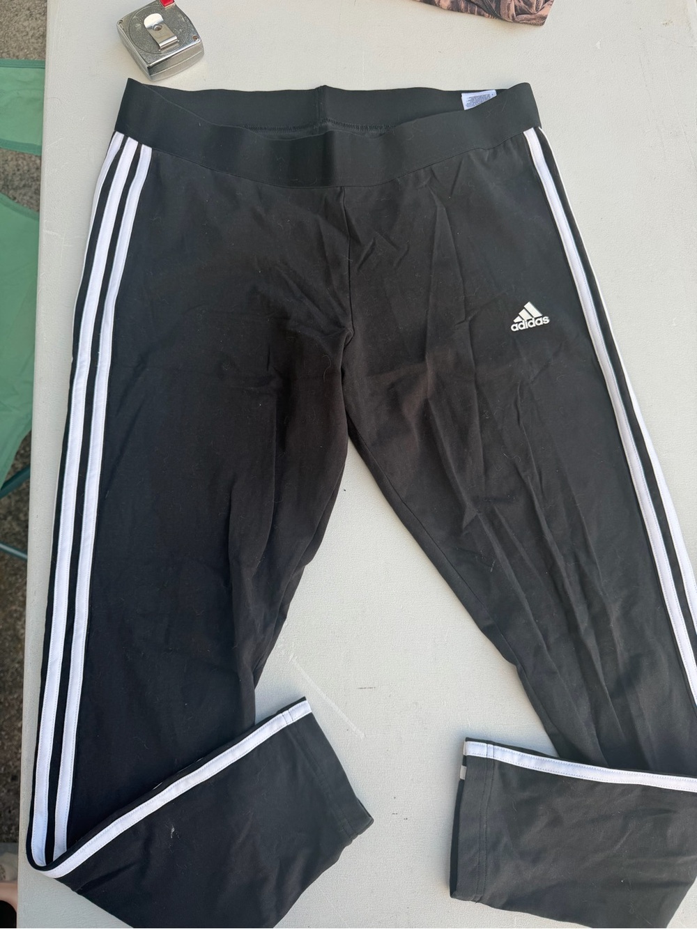 Adidas Black Three-Stripe Leggings